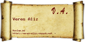 Veres Aliz névjegykártya